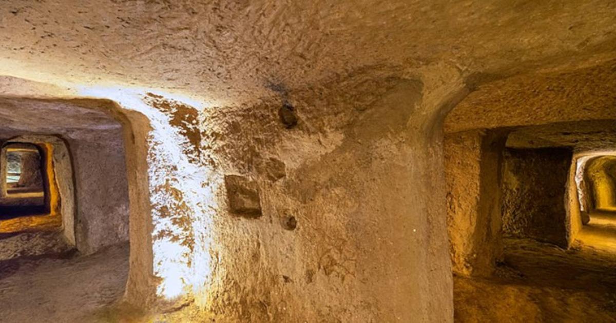 Underground city in Nushabad, Kashan, Iran, similar in design to the underground city found in Abarkuh. 