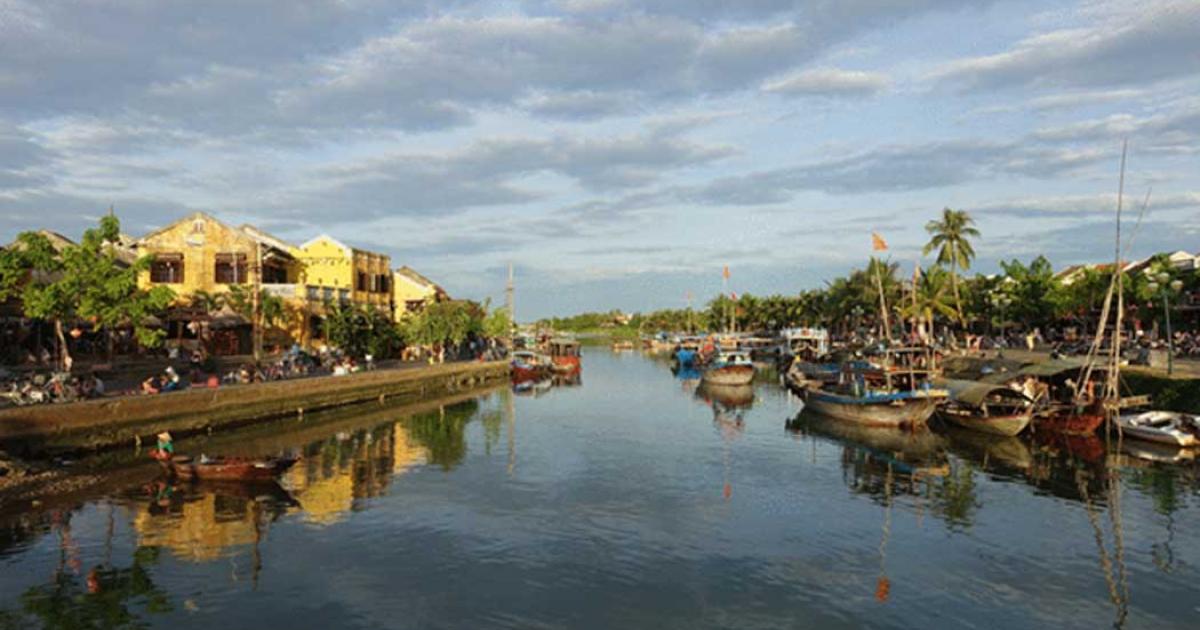 Boats on the river in Hoi An. 