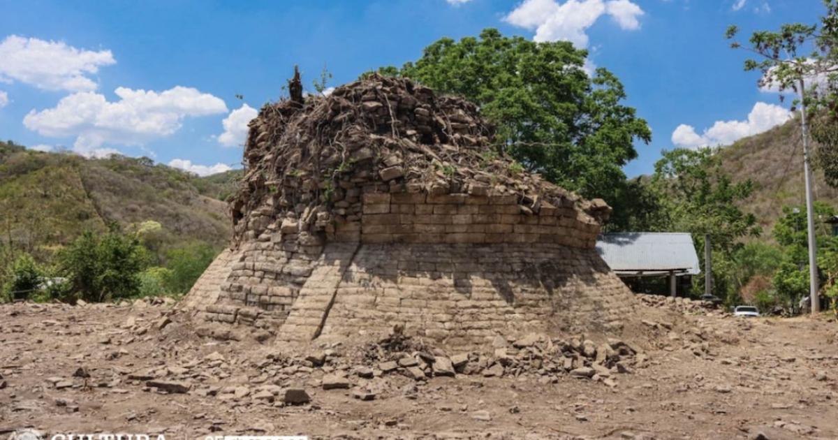 The pre-Hispanic stone structure excavated in Mexico.