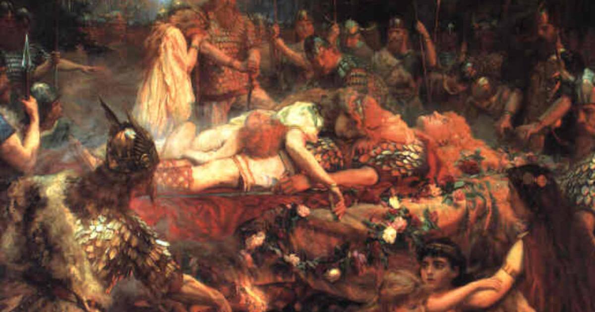 Painting from 1909 by Charles Ernest Butler, entitled ‘Death of a Viking Warrior.’ 