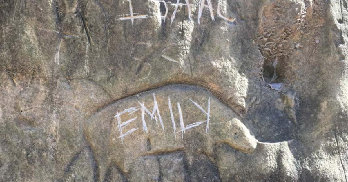 The U.S. Army Corps of Engineers at Kanopolis Lake recently discovered vandalism to an ancient petroglyph and is seeking information from the public.