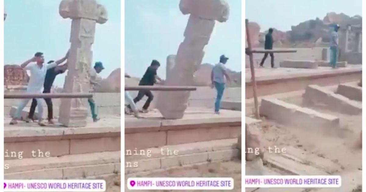 Hampi’s UNESCO world heritage site being wrecked by vandals.