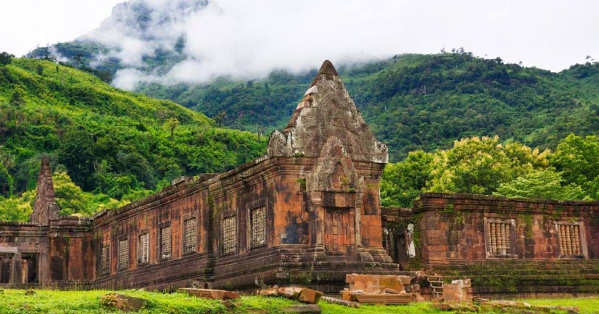 The ruins of the temple sanctuary at Vat Phou, Laos