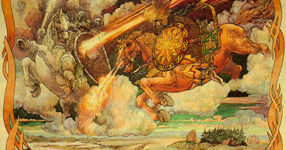 Battle between Veles and Perun. 