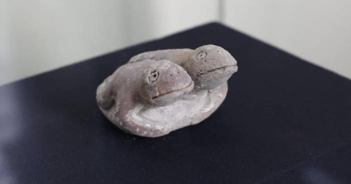 The dual representation of toads, discovered at the 3,800-year-old Vichama site in Peru