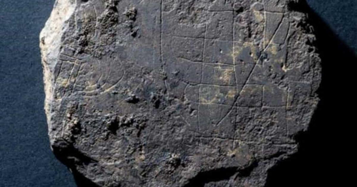 The Viking gaming board which has been found in Aberdeenshire, Scotland. 