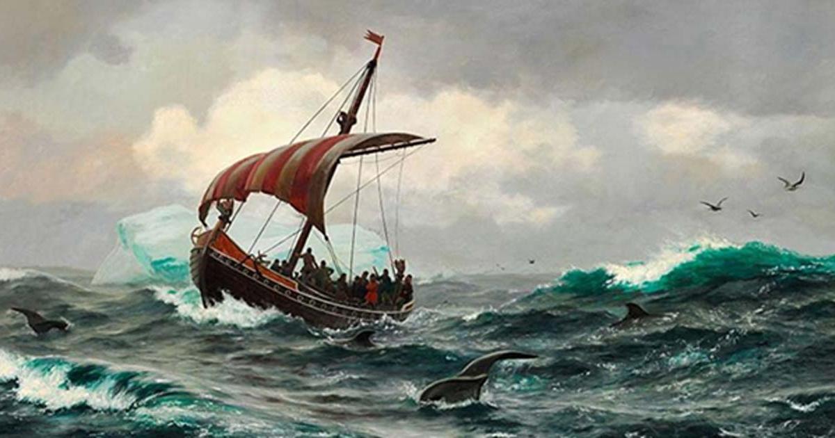 Vikings. Summer in the Greenland coast circa year 1000. 