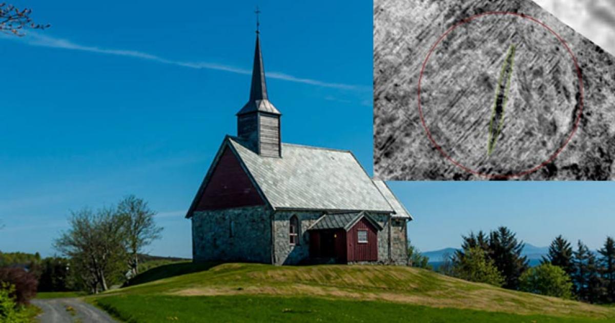 The Viking ship burial was found by the old Edøy church in Norway. 