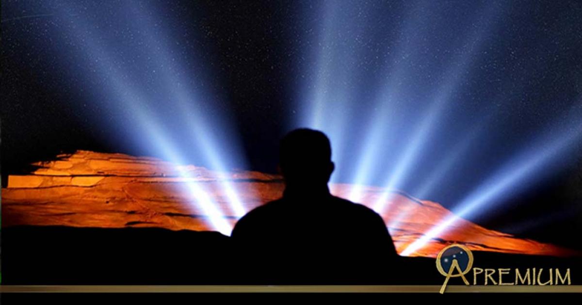 The night sky (E SO/H.H. Heyer/CC BY 4.0), Night display at an ceremony of Inca Heritage at the Pachacama Complex