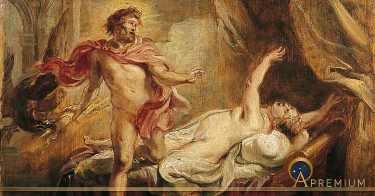 Death of Semele, caused by the Theophany of Zeus without a mortal disguise, by Peter Paul Rubens (1640) (Public Domain)