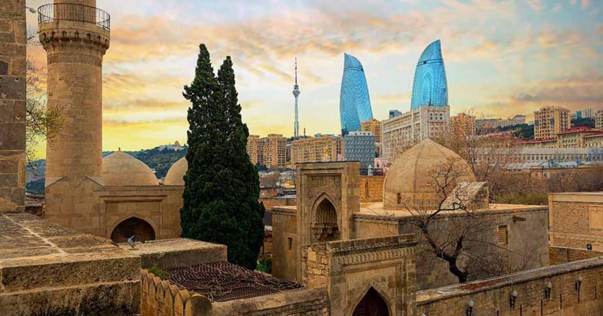 Azerbaijan's Walled City of Baku holds centuries of bloody history and early oil wealth, and now its skyline is a mixture of ancient, modern and contemporary architecture. 		Source: Boris Stroujko / Adobe Stock