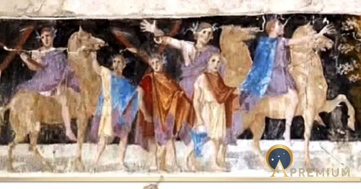 An ancient fresco of Macedonian soldiers from the tomb of Agios Athanasios, Thessaloniki, Greece, 4th century BC (Public Domain)