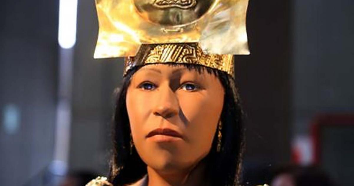 Reconstructed face of the Lady of Cao, a Pre-Hispanic Peruvian female ruler.