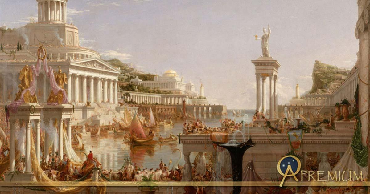 Roman citizens enjoyed many privileges. “The Consummation The Course of the Empire” by  Cole Thomas 