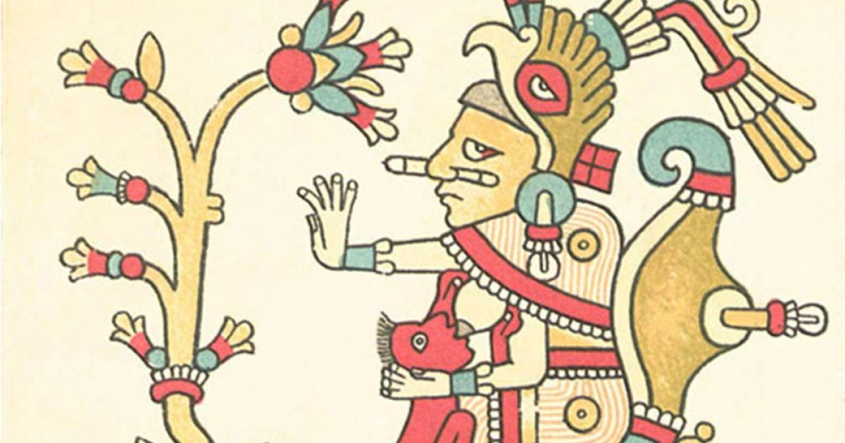 Xochiquetzal, with flower (Codex Fejérváry-Mayer, page 29) 