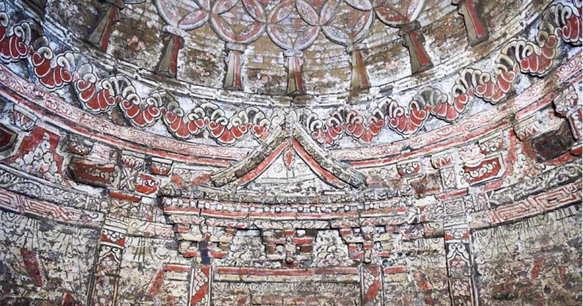 Brick fresco in one of the Yuan Dynasty tombs discovered in Jinan, China. Source: Jinan Archaeological Research Institute