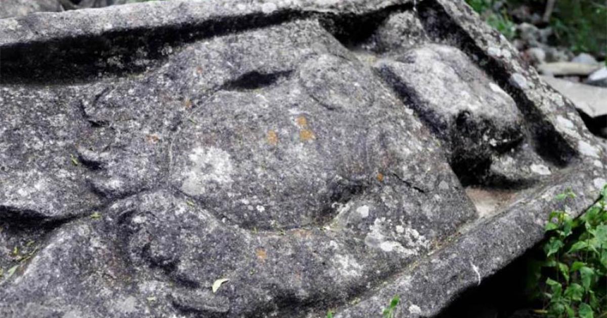 A monument found among the Zapotec ruins in south-west Mexico. Source: EFE