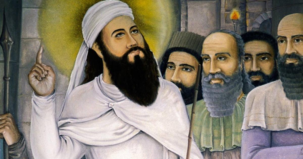 Painting of Zarathustra (Zoroaster) at a temple in Isfahan, Iran.