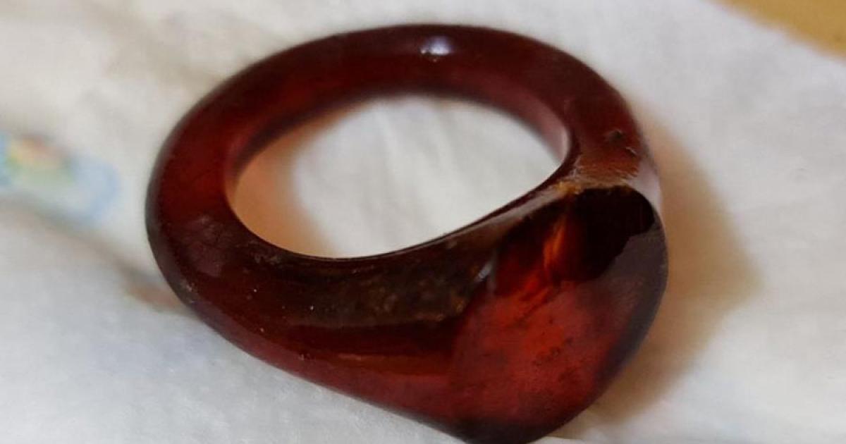 One of the rare amber rings found in a 1,000-year-old grave in Poland. Source: Jerzy Sikora