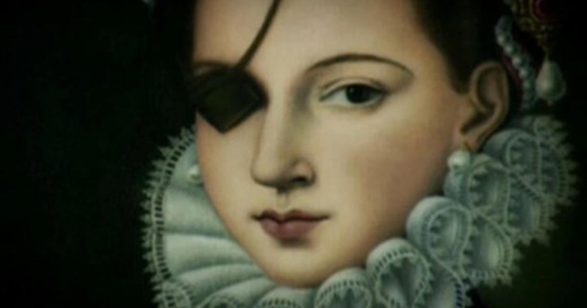 Detail of portrait depicting Ana de Mendoza