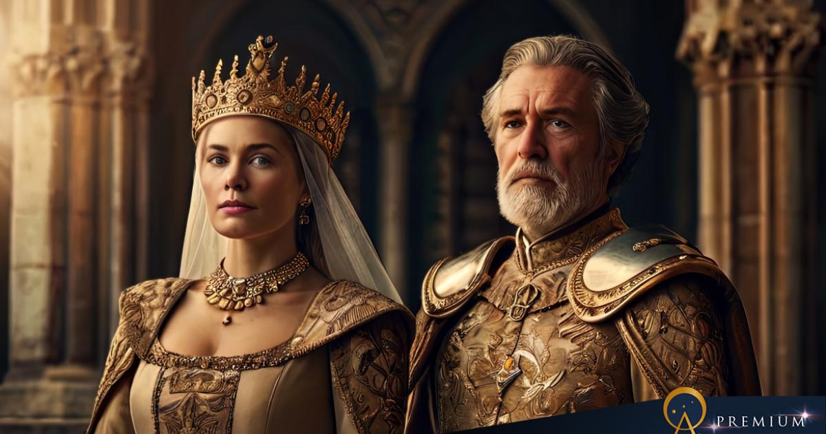 AI image of medieval royals.