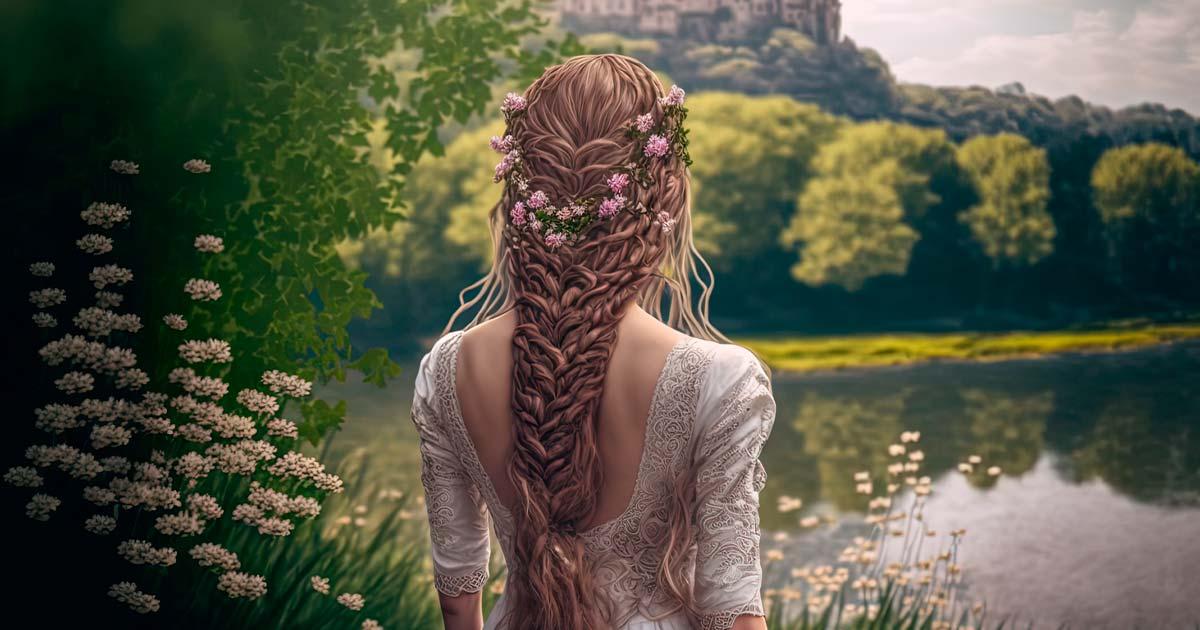 Elaborate medieval hairstyle. Source: QuietWord / Adobe Stock.