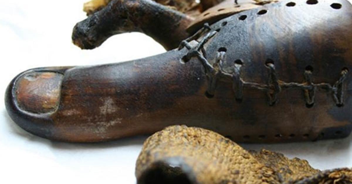 A 3,000-year-old prosthetic big toe unearthed in Egypt. Source: Jacky Finch / University of Manchester