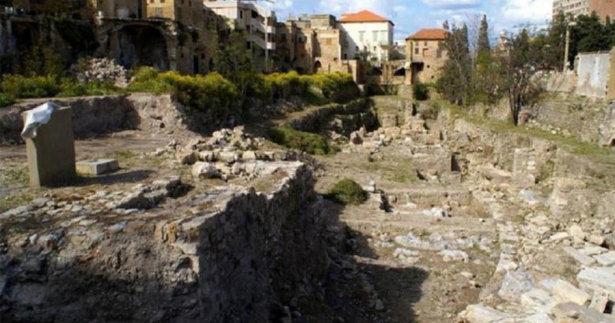 Archaeological site in Sidon, Lebanon, where a hidden room was recently discovered.