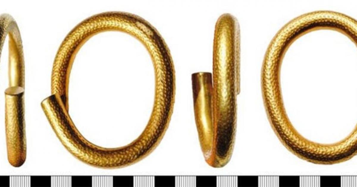 This Bronze Age gold arm ring is one of the ancient treasures found in Britain in 2019. Source: British Museum/Portable Antiquities Scheme