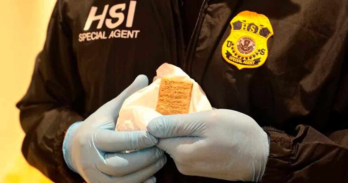 Illicitly traded cuneiform tablet seized by the US Department of Homeland Security HSI. Source: US Homeland Security Investigations/Antiquity Publications Ltd