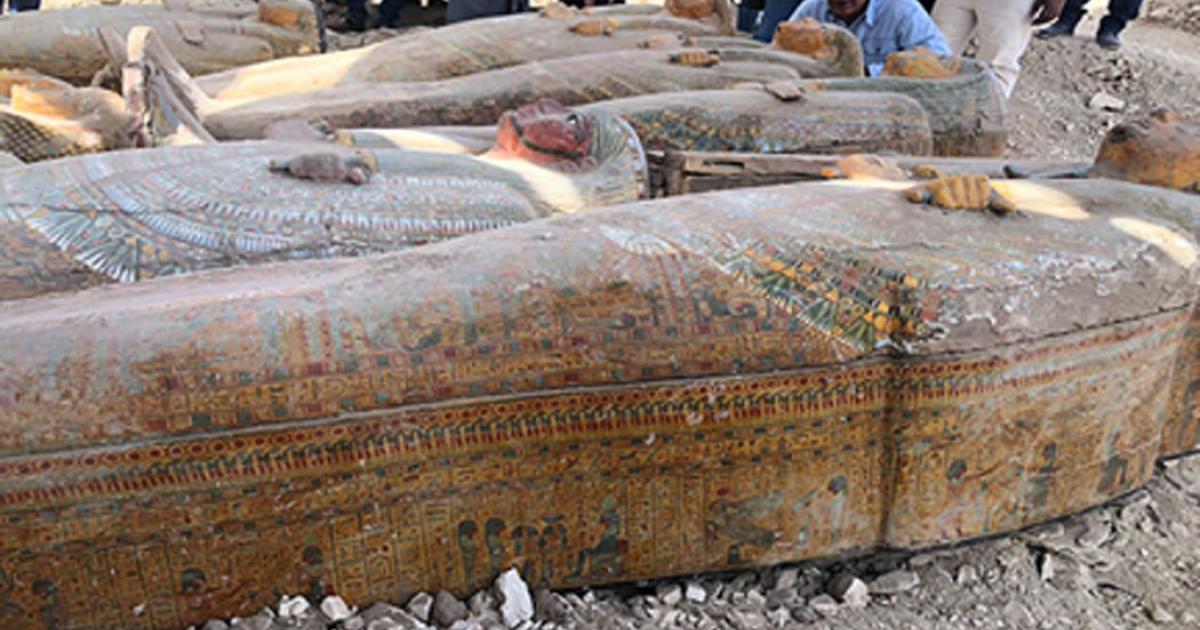 Some of the twenty coffins found in the Assasif necropolis.    Source: Ministry of Antiquities
