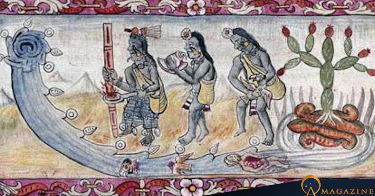 1499 depiction of Aztec ritual sacrifice.