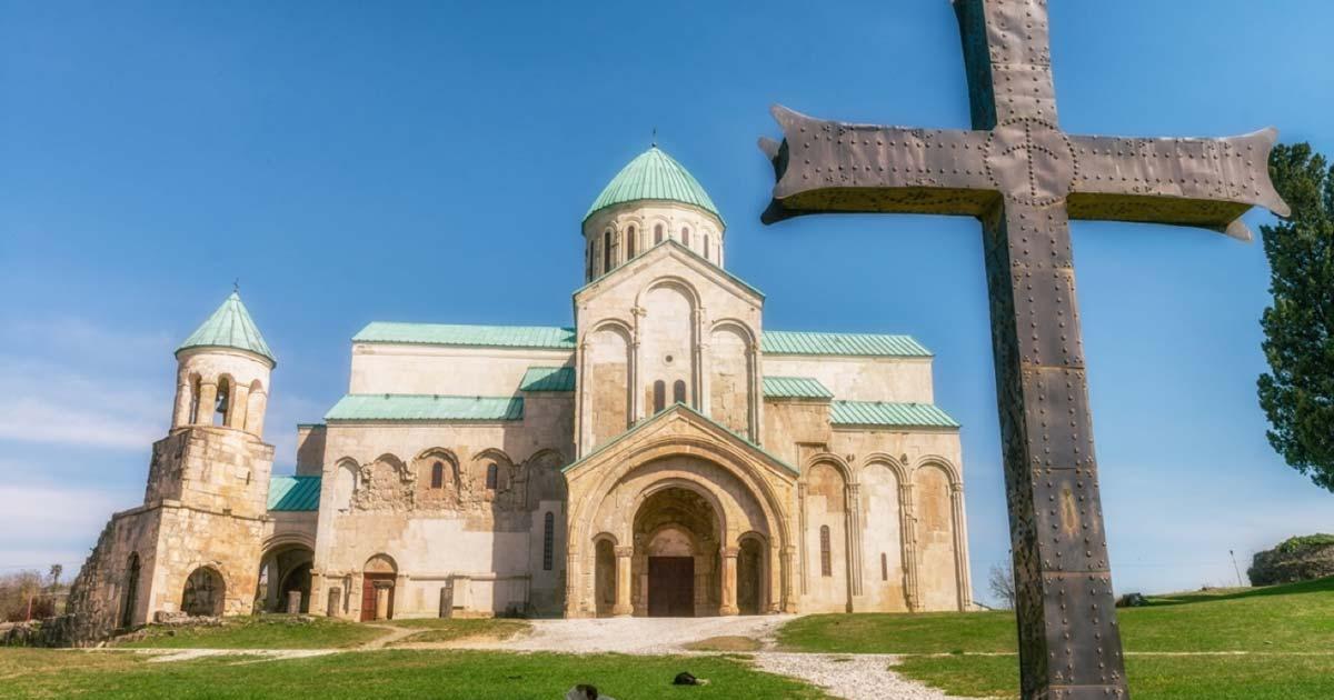 The Cathedral of the Dormition is an 11th century cathedral in Kutaisi, Georgia of the Bagrationi dynasty. Photo source: viii / Adobe Stock.