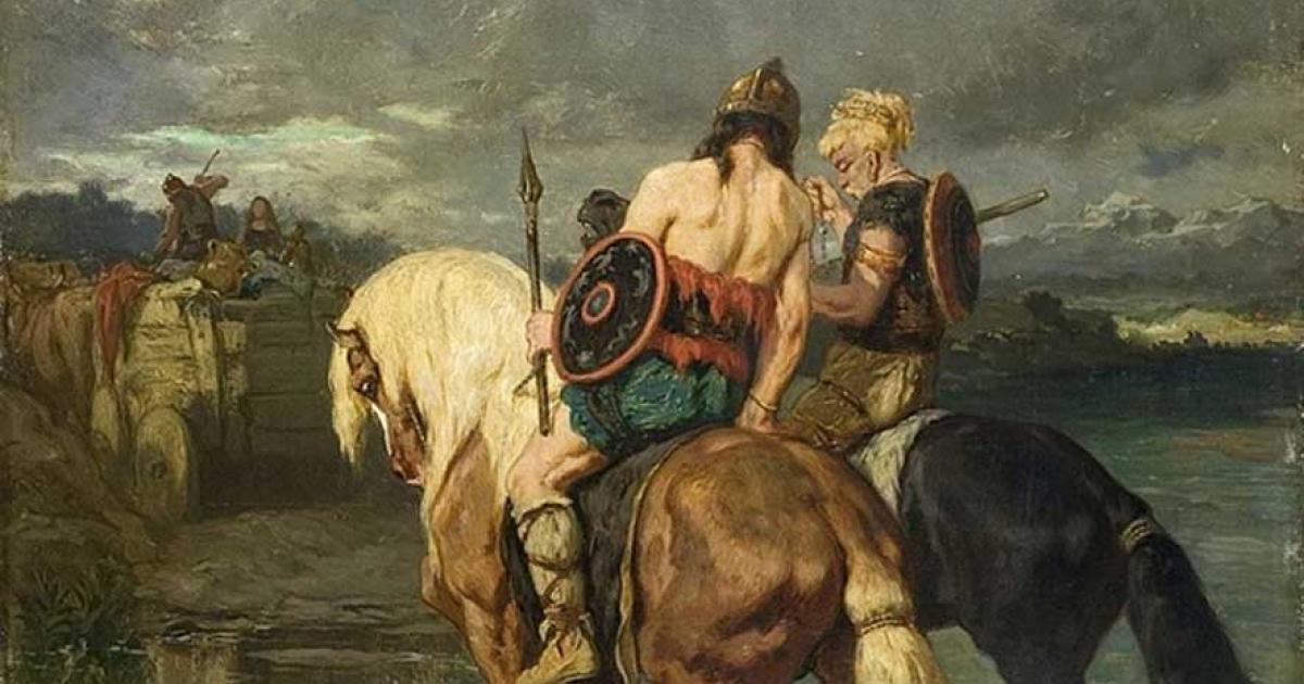 Goths cross a river by Évariste-Vital Luminais.
