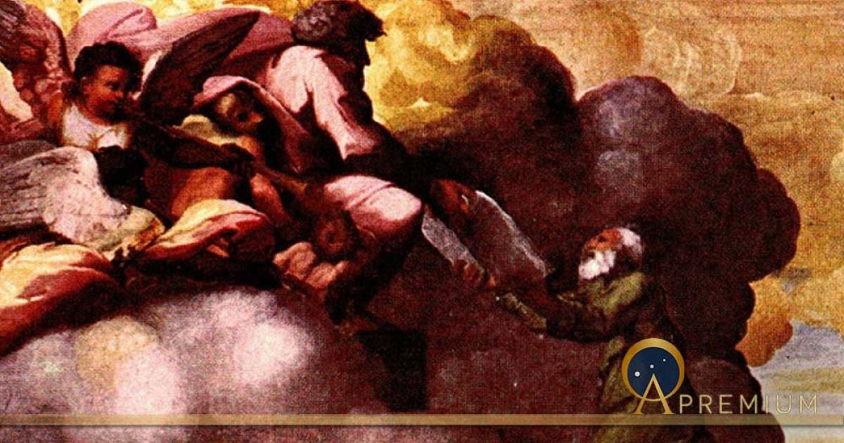 Moses Receiving the Tablets of the Law, by Raphael, in the Palazzi Pontifici, Vatican (1518) (Public Domain)