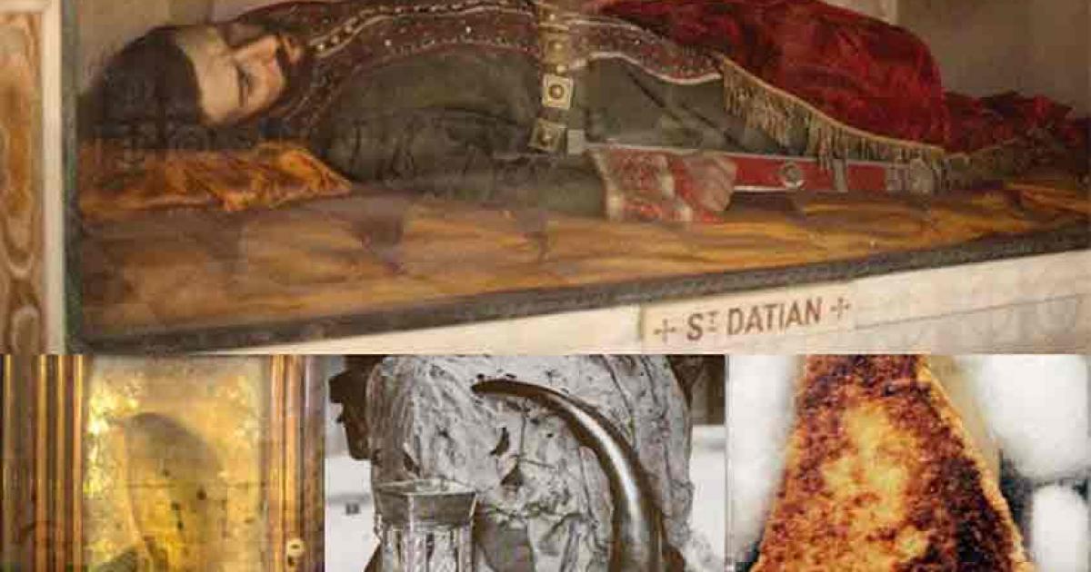 The relics humans have chosen to worship over the course of human history can often help us understand the extent of belief systems and the anatomies of faith. Source: Top: Village Preservation Blog Bottom: epic_images / Adobe Stock; Public domain; Golden Palace Events