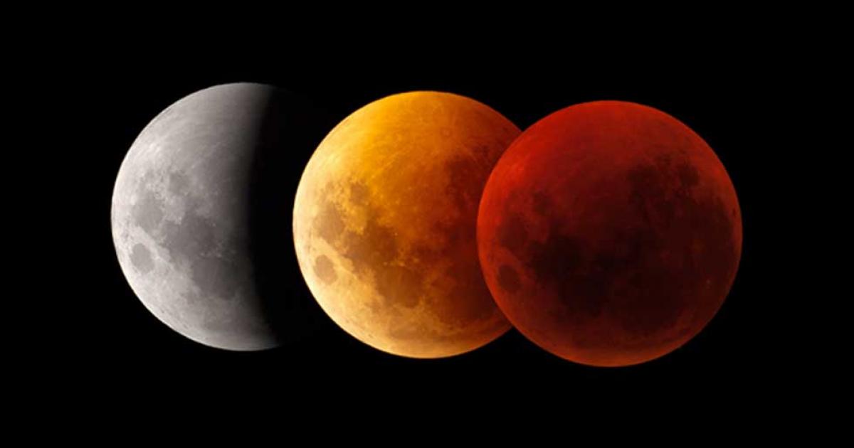 Blood moon lunar eclipse