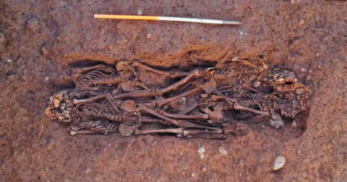 This is an image of the mass grave found beneath an Irish pub in Cork, Ireland, which a noted bone expert concluded was an extremely violent mass death! Source: © John Cronin & Associates