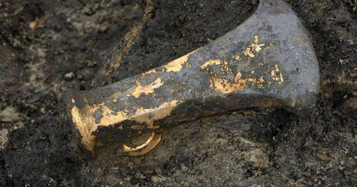 A bronze socketed ax was one of many Bronze Age tools found at Must Farm, a site that dates back about 3,000 years and is the finest site of that era ever found in Britain and one of the finest in Europe. 