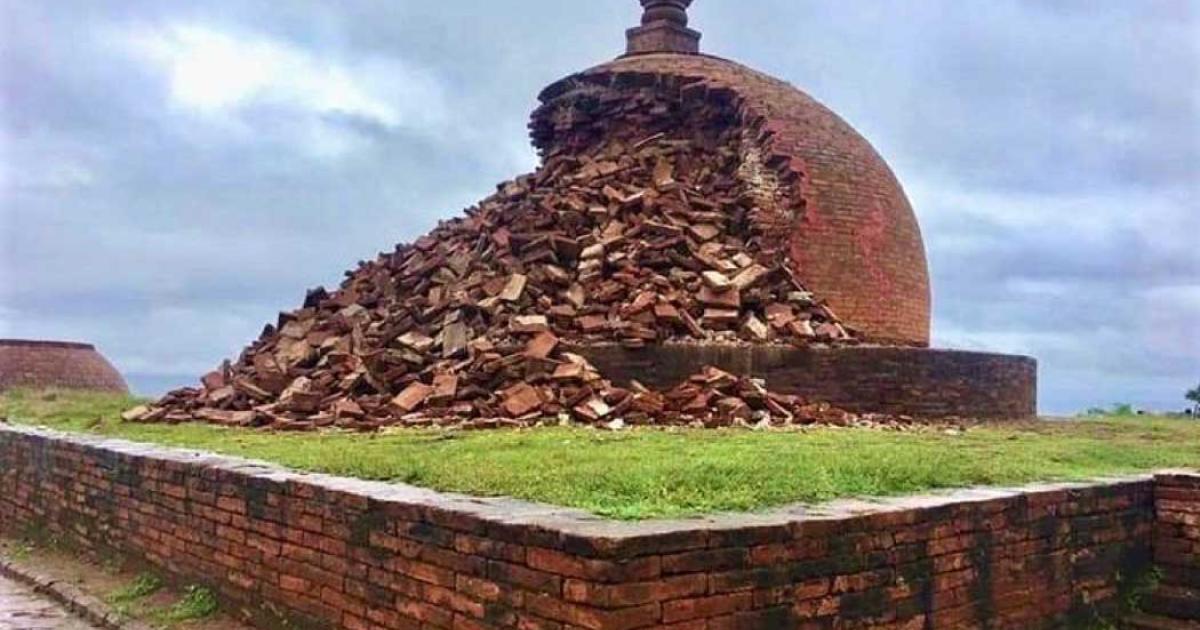 A Buddhist stupa at Thotlakonda Buddhist Monastery 