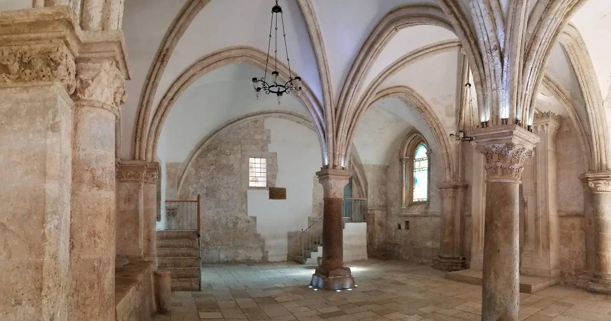 The Cenacle, of Hall of the Last Supper, built by the Crusaders on Mount Zion in 1099. 