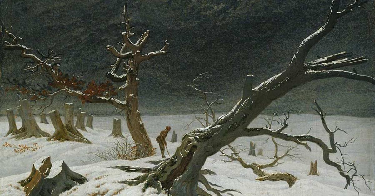 536 was a year of climate cataclysm. Winter landscape by Caspar David Friedrich. Source: Public domain