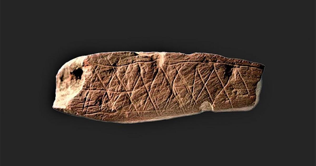 77,000-year-old engravings from Blombos Cave used in cognitive experiments. Source: Original Rock Art / CC BY-SA 4.0