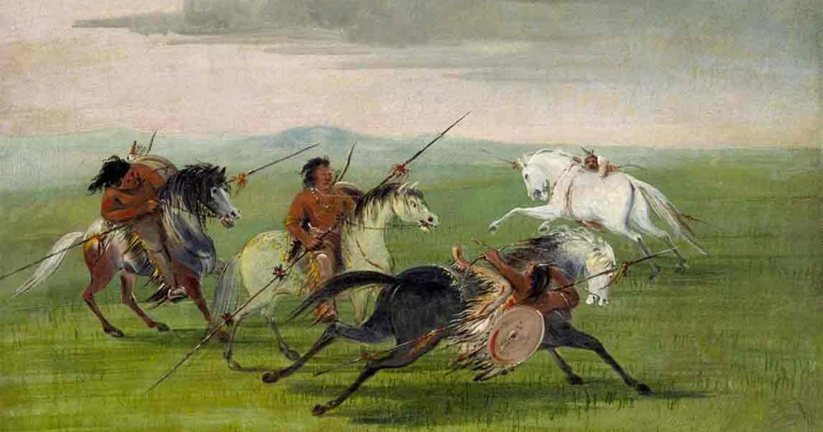 Comanche Feats of Horsemanship (1834-1835) by George Catlin. Source: Public Domain