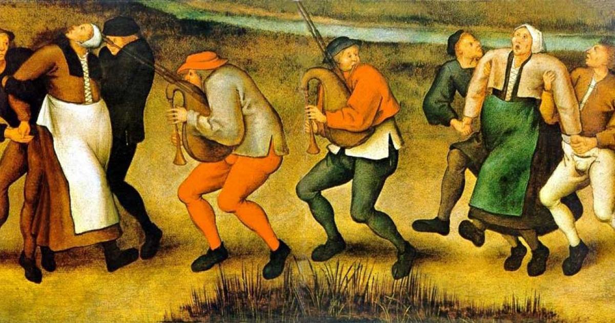 Dance mania, or St. John’s Dance, during as depicted by Pieter Brueghel the Younger. Source: Public domain