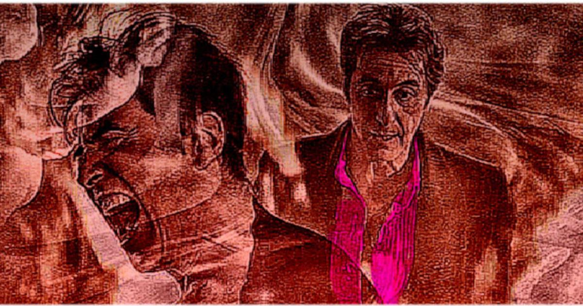 Illustration of Al Pacino showing his human and true faces, playing Satan in the movie ‘The Devil’s Advocate.’