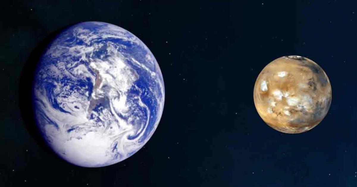 Earth’s distance to Mars varies between 55 and 400 million kilometers, but that doesn’t stop it influencing our oceans. (Photo not to scale)	Source: University of Sydney