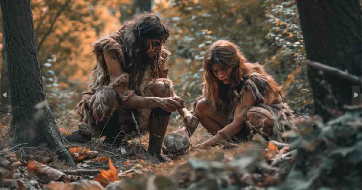 Image representing ancient ancestors in field collecting food. Source: Joyce/Adobe Stock