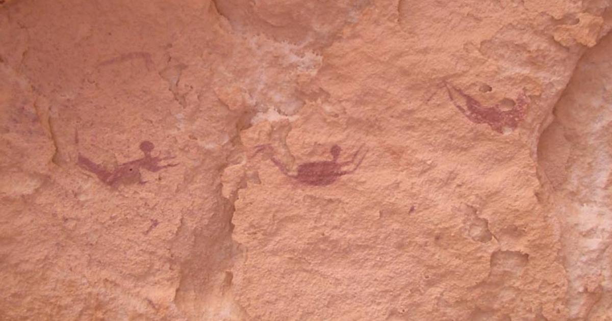 People have speculated the figures in Egyptian cave paintings are swimming.