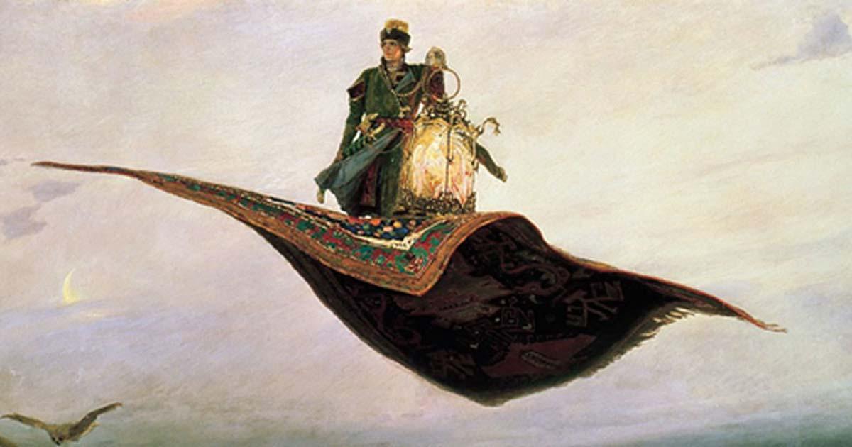 The Flying Carpet, a depiction of the hero of Russian folklore, Ivan Tsarevich by Victor Vasnetsov, 1880.